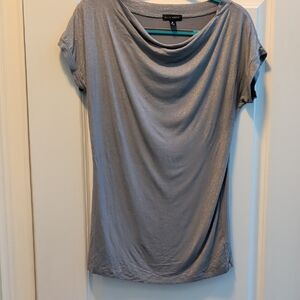 Willie Smith Elegant Shimmer Gray Short Sleeve Top